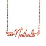 Customized Name Necklace Personalized Nathalie Initial Handwriting Nameplate Gift for Womens Girls