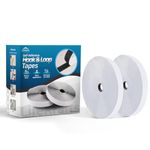 LifeKrafts Self Adhesive Hook & Loop Tapes White (10M Hook+10M Loop) 25mm width to Organize Stationaries, Arts & Crafts, Photo Frame, etc. Sticky Back Strong Glue, Back Mounting Fastener Tape.