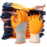 WISHPOOL Nitrile Tiger Printmultipurpose Heavy-Duty Reusable Washable Coated Work Safety Hand Gloves For Gardening Industrial Contraction Agricultural Cleaning For Men & Women (Pack Of 5 Pair)