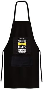 CADEAUX.COM - Kitchen Apron, Black, Best Grandpa in the World - 100% Polyester - One Size - Gift Idea for Grandpa, Black, One Size, black, One Size