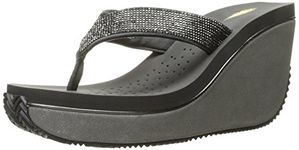 VOLATILE Glimpse Wedge Sandals for Women, Grey, 8 UK