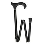 Ossenberg Folding Walking Stick � Soft Derby Grip - Height Adjustable (Black)