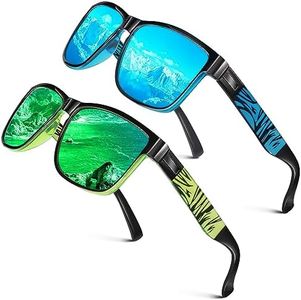 LINVO Lunettes de Soleil Homme Femme Polarisées Lunettes de soleil de Conduite 100% Protection UV Carrés