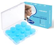 Silicone Ear Plugs for Sleeping, 6 Pairs 27dB Re-Usable Waterproof Noise Cancelling Premium Moldable Ear Plugs for Sleeping, Travelling, Studying Noise Reduction Blue