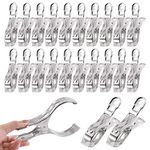 Tanstic 20Pcs 5.1 Inch Stainless Steel Greenhouse Clamps Garden Clips Greenhouse Clips Heavy Duty Garden Clips with Strong Grip and Large Open Mouth for Netting Holding