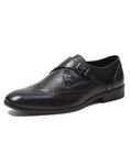 Monte Carlo Mens Black Solid Genuine Leather Monk Shoes (201816FW-2-6)