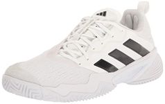 adidas Mens Barricade M Sneaker, White White/Black/Matte Silver, 12 US