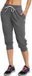 Champion Women's French Terry Jogger Capri Pants, granite heather, Small US