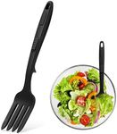 10 in 1 Silicone Fork 11 Inch Silicone Flexible Fork Heat Resistant Serving Fork Dishwasher Safe Blending Fork Non Scratch Cooking Utensils for Mix Ingredients, Mash Food, Whisk Eggs (Black)