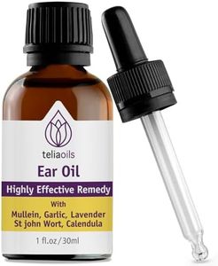 Teliaoils Natural Ear Drops Essential Oil with Garlic and Mullein - Herbal Ear Oil Remedy for Easy Earwax Removal, Pain & Ringing Relief - Natural Soothing, Deep Cleansing Properties - 1 oz.