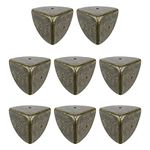 Tulead 1.6"x1.6"x1.6" Angle Brackets Bronze Metal Corner Brackets Furniture Corner Edges Protector 8PCS with Mounting Screws