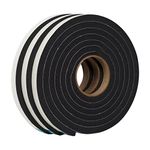 Duck Brand Self Adhesive Foam Weatherstrip Seal for Extra Large Gaps, 3/4-Inch x 1/2-Inch x 10-Feet, 3 Rolls, 284424, Black