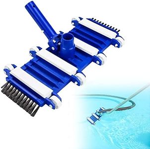 Swimming Pool Vacuum Head Suction Head with Brush Flexible Vacuum Brush Head with Weighted Base Vacuum Attachment with Wheels Cleaning Tool for Pool Bottom Pool Wall (14")