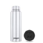 PEXPO Chromo ISI Certified Stainless Steel Sports/Fridge Water Bottle 750ml, Silver | Eco friendly | BPA Free | Water Bottle for Office, Gym, School, Yoga, Trekking, Men, Women and Kids