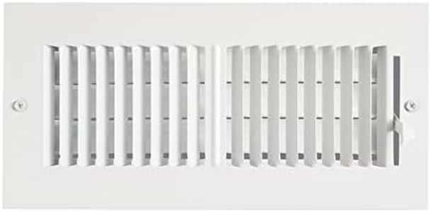 White Air Vent Register, 4x10 Vent Cover with Damper for Wall or Ceiling for HVAC Systems with 9.25 x 3.25 Inch Opening