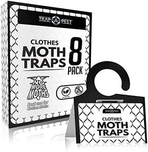 Clothing Moth Traps - 8 Pack - Non Toxic Moth Traps for Clothes with Pheromone Attractant - Odorless Sticky Traps for Closet, Carpets