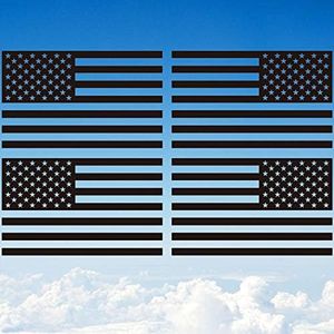 Gearoot 2 Pairs Die Cut Subdued Black American Flag Sticker 3" x 5" Tactical Military Flag USA Decal Great for Hard Hat, Car Vinyl Window Bumper Decal Sticker