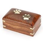 Urns UK Hand Crafted Funeral Wooden Pet Cremation Urn for Ashes Elstree 5" Small S