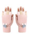 FabSeasons Acrylic warm Woolen Winter Fingerless knit cold weather fleece wool Gloves for Boys & Girls, fits for 10-15 years