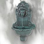 GardenKraft 13340 Lion Head Water Feature/Wall Mounted Water Fountain/Doubles As Bird Bath/Verdigris Metal Effect / 66cm x 40.5cm