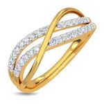 KISNA Real Diamond Jewellery 14KT Yellow Gold SI Diamond Ring for Women | Rouena S10