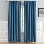 DUALIFE Blackout Curtains for Bedroom - Back Tab Rod Pocket Room Darkening Thermal Insulated Light Blocking Curtains for Living Room (52" W x 72" L, Midnight Denim Blue, 1 Pair)