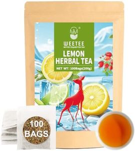 WT WEETEE Lemon Herbal Tea Bags, 2g x 100 Count, Juicy & Refreshing Lemon Flavor, Hot Iced & Cold On-the-Go, Natural Caffeine-free Lemon Tea