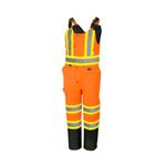 Pioneer Hi Vis Waterproof Bib Pants For Men & Women - Insulated Safety Rain Overalls - For Construction Work - Reflective