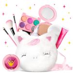 Kids Washable Makeup Kit for Girls 4-6 with Small Coin Purse(5.5x4.75in) - Real, Non Toxic Makeup for Little Girls - Umicorns Gifts for Girls