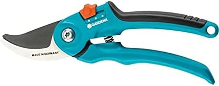 Gardena Gartenschere B/S-M: Stabile Rebenschere mit Bypass-Schneide für Pflanzen und frisches Holz bis 22 mm Durchmesser, mit Saftrille und Drahtabschneider, 2-stufige Grifföffnung (8857-20)