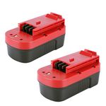 Biswaye 2 Pack 18V 3000mAh NI-CD Battery for Black & Decker HPB18-OPE 18-Volt Slide Pack Battery and 18-Volt Outdoor Cordless Power Tools