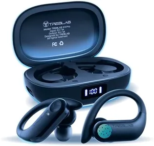 TREBLAB X3 Pro - Workout True Wireless Earbuds, Comfortable Earhooks, Bluetooth 5.3, Punchy Bass, Noise Isolation, 145H Playtime, IPX5 Waterproof, Sweatproof, 2 Mics for Calls, Sport Bluetooth Earbuds