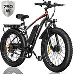 【Hydraulic Brakes & 48V 20AH】 GESHENG A8-Plus Upgrade Long Range Electric Bike, 750W Motor&45KM/H Power-Assist Electric Mountain Bike, 26" Fat-Tire All Arounder Ebikes for Adults,Full Fenders