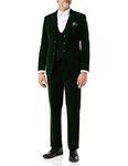 Mens 3 Piece Green Velvet Suit Tailored Fit Tux Jacket Wedding Groom Party [SUIT-MAK-GREEN-54]