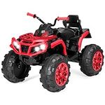 Best Choice Products 12V Kids Ride-On Electric ATV, 4-Wheeler Quad Car Toy w/Bluetooth Audio, 3.7mph Max Speed, Treaded Tires, LED Headlights, Radio - Red
