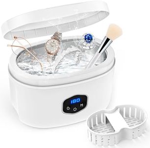 Ultrasonic Jewelry Cleaner Machine Glasses Cleaner: 45Khz Silver Jewelry Cleaner - 600ML Ultrasonic Cleaner with Watch Stand for Eye Glasses, Rings, Earrings, Necklaces, Watch Band