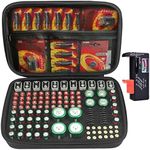130+ Battery Organizer Case, SORFHOUR Batteries Carrying Case Holder Box Bag for 2A 3A 4A C D 9V 3V Lithium Button Battery (Included Tester BT-168, No Batteries)