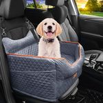 Dog Car Seat - Memory Foam Dog Booster Seat for Small Dogs Up to 25lbs-Elevated Pet Car Seat with Storage Pockets and Dog Seat Belt-Soft Pet Travel Bed for Front & Back Seats-Removable Washable