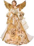 Kurt Adler 16-Inch Ivory/Gold Angel Tree Topper