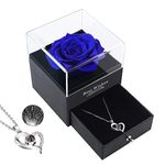 Christmas gifts for her, Real Preserved Rose, Rose Necklace Gift Box, I Love You Necklace in 100 Languages, Handmade Rose Gift for Her on Birthday, Mothers day gifts, Valentines Day gifts