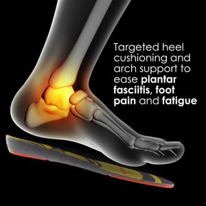 Double Strike Insoles for Men & Women – Shock Absorbing Arch Support, Antibacterial Shoe Inserts for Plantar Fasciitis, UK Sizes 3-12.5
