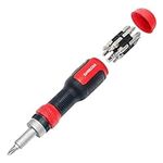 SHARDEN Ratchet Screwdriver 13-in-1 Ratcheting Screwdriver Set Multi Screwdriver Tool All in One with Torx Security, Flat Head, Phillips, Hex, Pozidriv and 1/4 Nut Driver