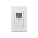 BN-LINK 7 Day Programmable in-Wall Timer Switch for Lights, Fans and Motors, Single Pole and 3 Way (Compatible with SPDT) Both Use, Neutral Wire Required, White (No Backlight)