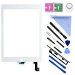 First Choose New Glass Touch Screen Digitizer Replacement for iPad Air 2 9.7" 2nd Gen A1566 A1567 and Pre-Installed Adhesive with Repair Tools Kit (Without Home Button,Not Include LCD) (White)