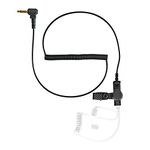 ZWEHKD Listen Only Earpiece 3.5mm Radio Earpiece Police Earpiece for Radio 3.5mm Earpiece 1 Pin Ear Piece for Police Radios Phone Speaker Mic MP3 MP4 with Acoustic Tube (Black-1PACK)