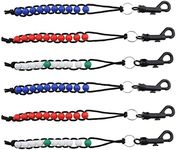 VGOL 6Pcs Golf Bead Counter Golf Shot Score Counter Golf Shot Counter Bracelets Plastic Golfer Stroke Counter with Clip for Men Women Kids White Red Blue