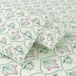 Haus and Kinder 100% Cotton Bedsheet for Double Bed | 186 TC Double Bed Queen Size Bed Sheet | Size 90 x 100 inches | 1 Bedsheet with 2 Pillow Covers | Green Blossom