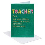 American Greetings Thank You Card for Teacher (Tireless Hero)