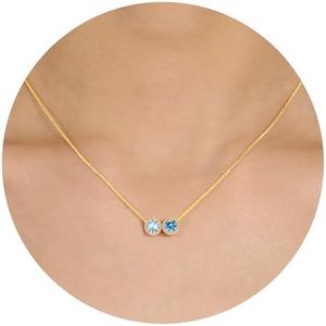 Sistble Women Birthday Gift Ideas, Christmas Gifts for Women Aquamarine Necklace Birthday Gifts for Mom March December Birthstone Turquoise Necklaces Valentines Day Gift Gold Jewelry for Teen