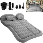 SAYGOGO SUV Air Mattress Camping Bed Cushion Pillow - Inflatable Thickened Car Air Bed with Electric Air Pump Flocking Surface Portable Sleeping Pad for Travel Camping Upgraded Version - Gray